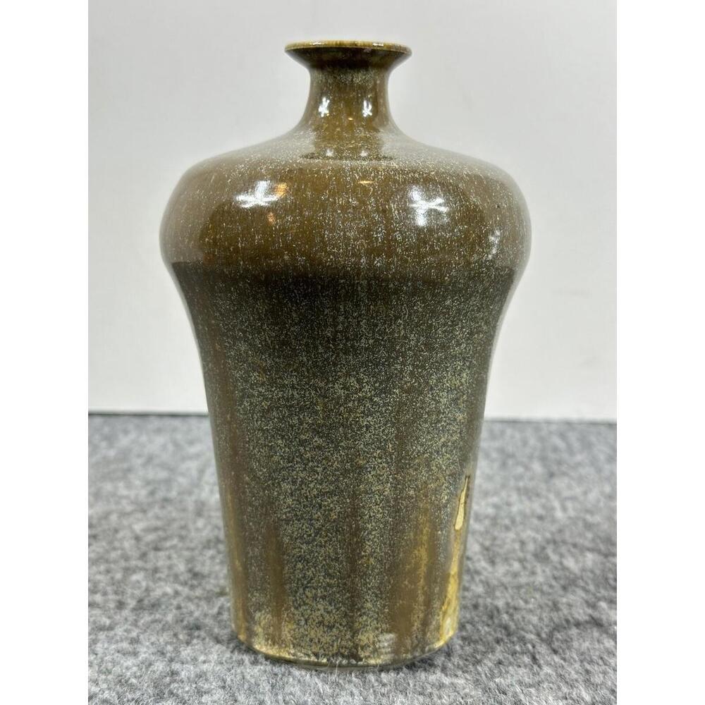 VTG D Jones 1990 Art Studio Pottery Vase 7” Mottled Blue Brown‎ Grey Hand thrown